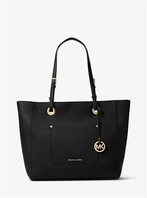 large saffiano leather tote michael kors|Michael Kors saffiano bag black.